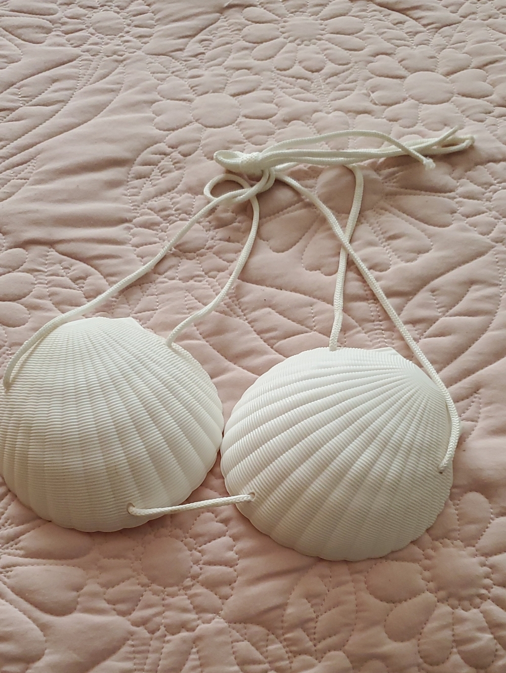 White Shell Halter Bikini Top